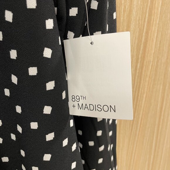 NWT 89th & Madison Black Print Top Size L - Picture 4 of 6